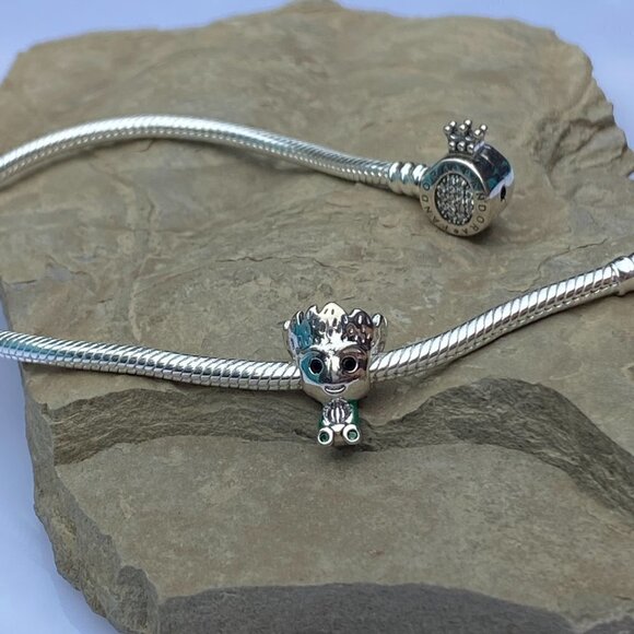 💜 Sterling Silver Groot Tree Charm Fits Original Bracelet - Picture 2 of 9